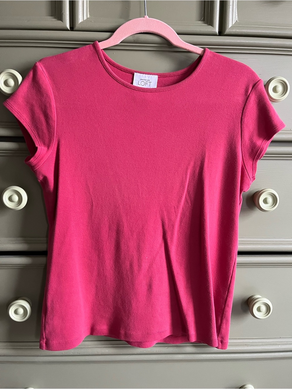 LOFT Bright Pink Short-Sleeve Tee